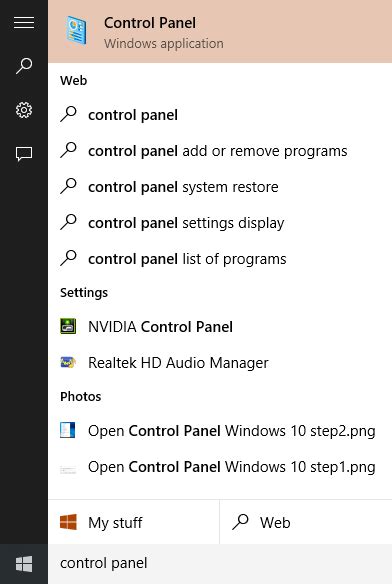 How To Find Control Panel In Windows 10 Widget Box