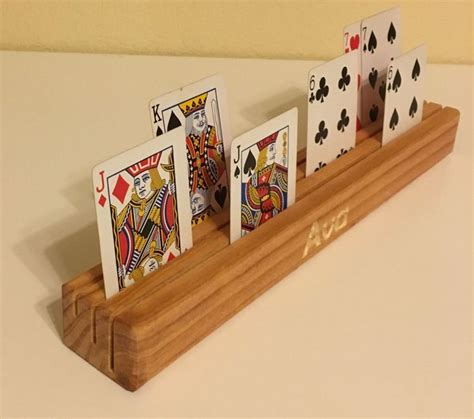 Custom Wood Card Holder Etsy Playing Card Holder Wooden Cards