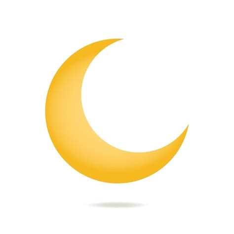 Premium Vector Yellow Crescent Flat Half Moon Illustration For Night