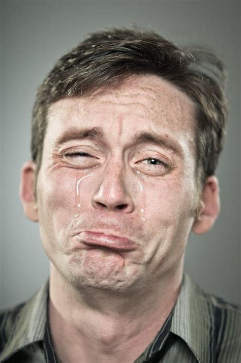 Caucasian Man Crying Portrait Stock Image Image Of Head Brown 31200443