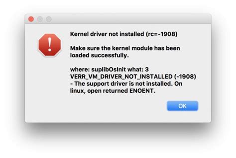 Virtualbox Kernel Driver Not Installed Rc 1908 Getting Errors In
