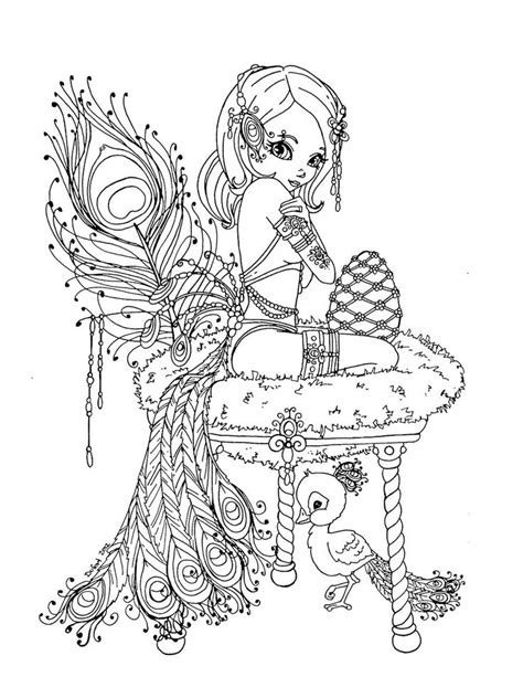 Peacock Princess By Jadedragonne On Deviantart Cute Coloring Pages Coloring Pages Fairy