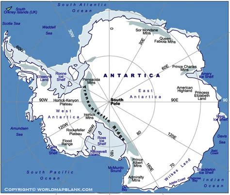 Map Of Antarctica Mountains World Map Blank And Printable