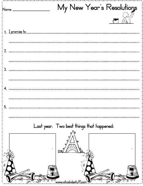 11 Blank Fill In The New Year Resolution Worksheet