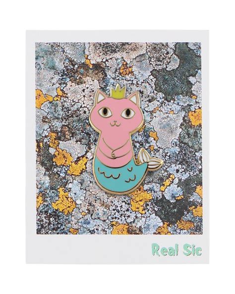 Mermaid Cat Real Sic Mermaid Cat Enamel Pin Mermaid Cat Cat Enamel