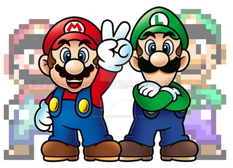 Mario And Luigi Smw Spriteredraw By Gonzartcortez On Deviantart Super