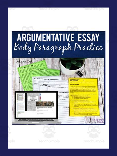 Argumentative Essay Body Paragraph Practice By Teach Simple