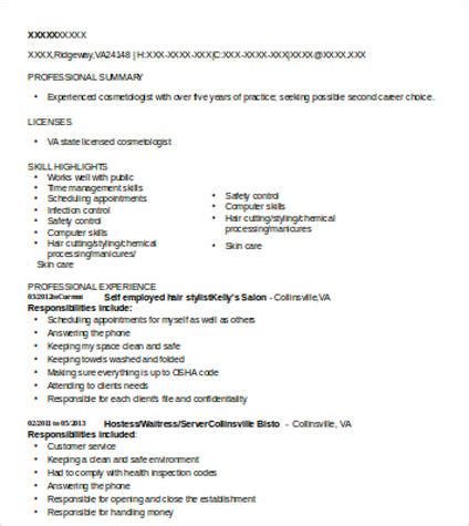 Writing an effective cv that will help you to sell yourself to potential employers in the most effective way is an important references available on request.the first step in a successful search for aposition as a hairdressing apprentice is to get your application noticed for all. FREE 7+ Sample Hair Stylist Resume Templates in MS Word | PDF