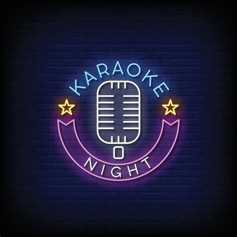 Karaoke Night Neon Signs Style Text Vector 3560439 Vector Art At Vecteezy