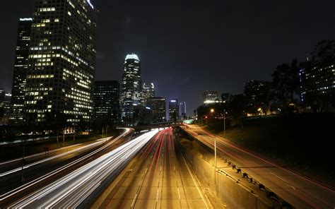 1080p Highway Cities Timelapse Lights Buildings Freeway
