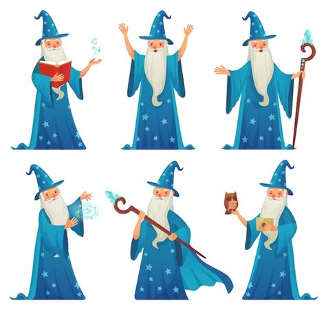 Cartoon Wizard Character Vector Premium Download