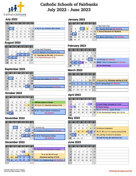 Calendar Catholic Schools Of Fairbanks