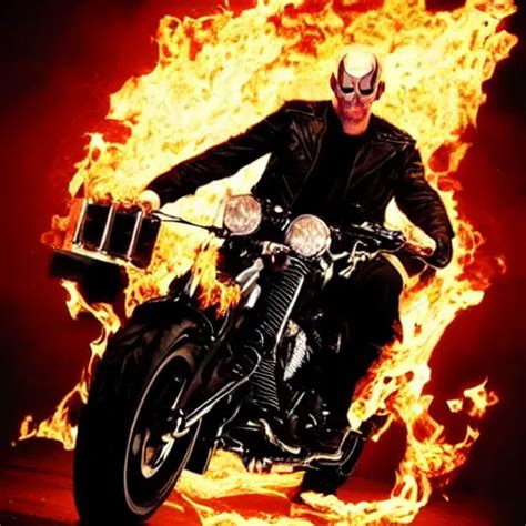 Medium Shot Portrait Of Keanu Reeves As Ghost Rider Stable Diffusion