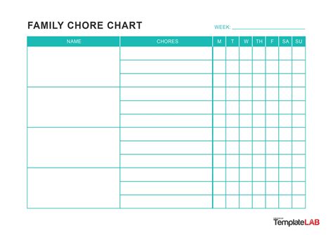 23 Free Chore Chart Templates For Kids Templatelab