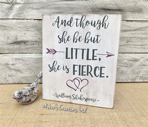 And Though She Be But Little She Is Fierce Sign Nursery Etsy In 2021