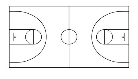 269 945 Basketball Court Line Drawing Clip Art Library