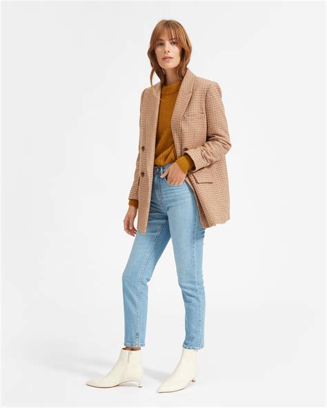 The Oversized Double Breasted Blazer Terracotta Houndstooth Everlane