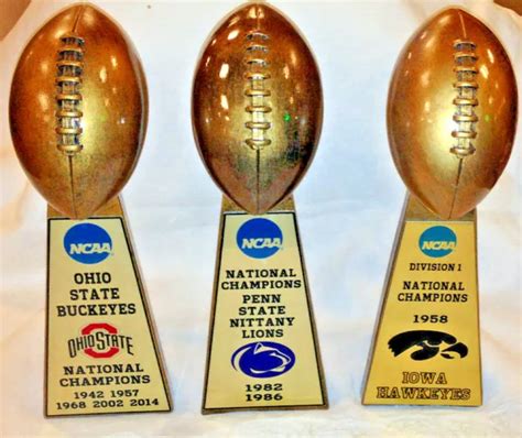 10and College University Ncaa National Championship Football Trophy All