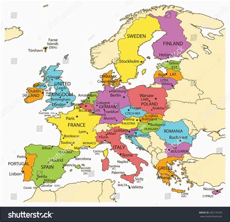 Map Of Europe With Cities And Countries