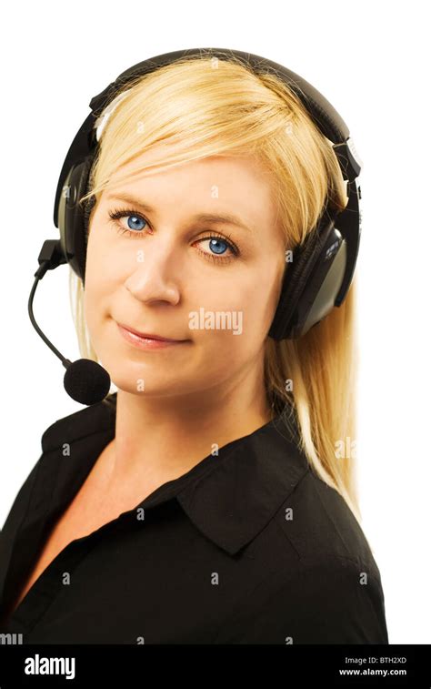 Call Center Operator With Headset Stock Photo Alamy