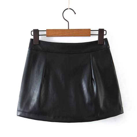 V Waist Vegan Leather Mini Skirt Etsy