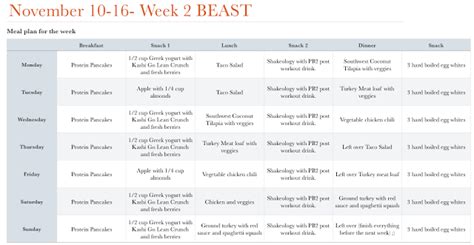 Body Beast Update And Week 2 Meal Plan Body Beast Body Beast Meal