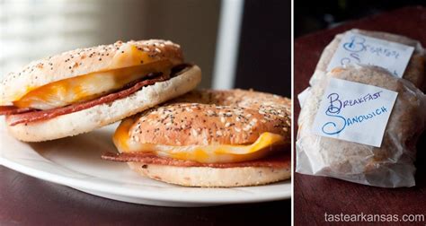 Homemade Turkey Bacon Egg And Cheese Breakfast Sandwiches On Bagel
