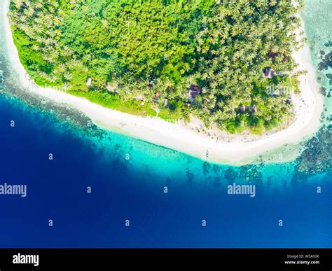 Aerial Top Down View Banyak Islands Sumatra Tropical Archipelago