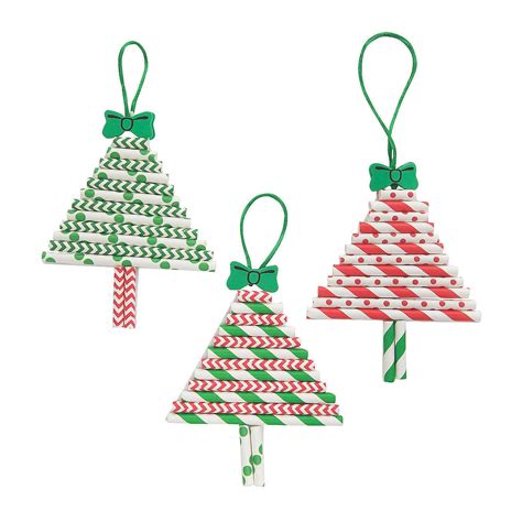 Paper Straw Christmas Tree Ornament Craft Kit Christmas Tree Ornament