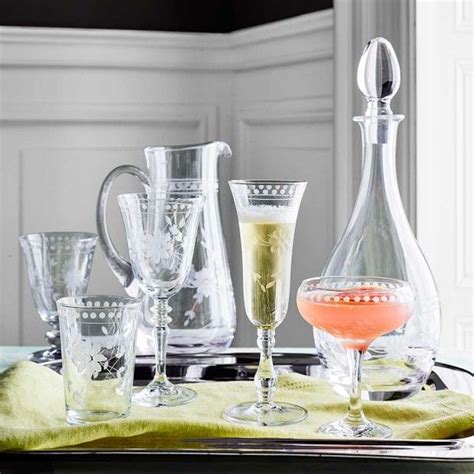 Vintage Etched Glassware Collection Williams Sonoma Thanksgiving Entertaining Thanksgiving