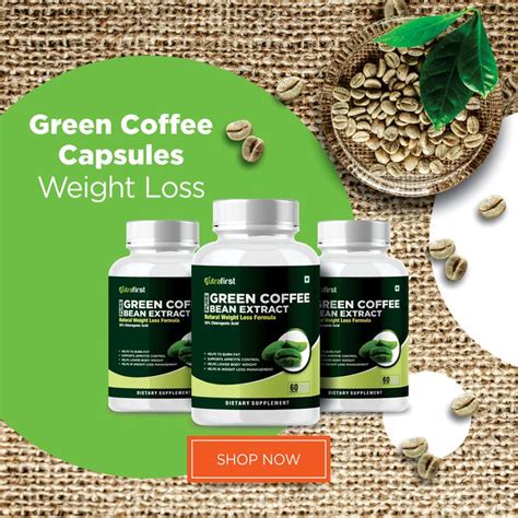 Nutrafirst Green Coffee Bean Extract Capsules Naturally Promotes Fat