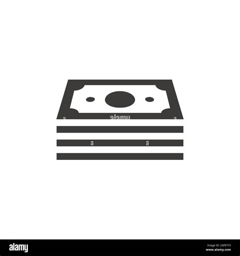 Money Stack Black Vector Icon Finance Cash Symbol Pile Of Banknotes