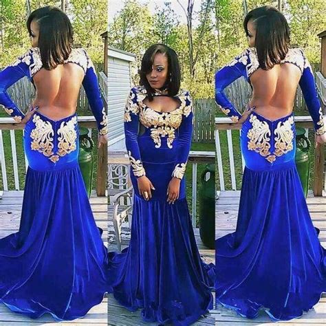 Sexy Backless Royal Blue Mermaid Prom Dresses Black Girls 2017 Long