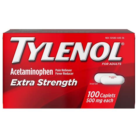 Tylenol Extra Strength Pain Reliever And Fever Reducer 500 Mg Caplets