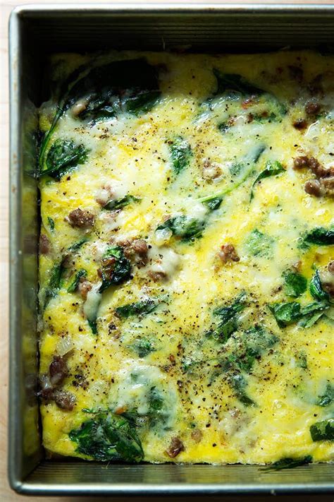 Sausage Egg And Cheese Casserole With Spinach Recipe