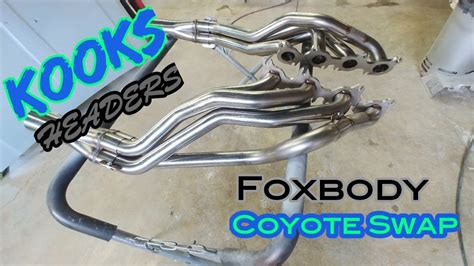 Kooks Header Install On Foxbody Mustang Gen2 Coyote Swap Youtube