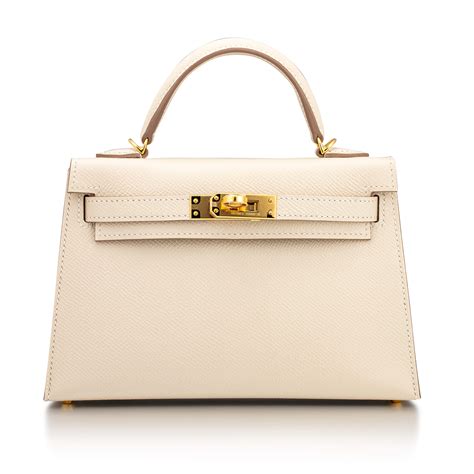 White Sellier Kelly Ii Mini In Epsom Leather With Gold Hardware 2021