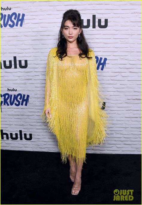 Rowan Blanchard Dazzles In Yellow Fringe Dress At Crush Movie Premiere With Auli I Cravalho