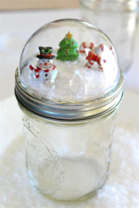 Mason Jar Christmas Craft Snow Globe Toppers Angie Holden The Country