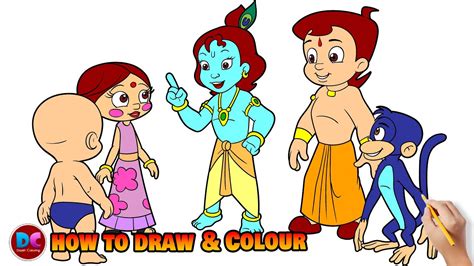 How To Draw Chhota Bheem And Friends Step By Step Youtube