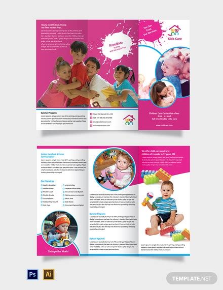 19 Daycare Brochure Templates Free Psd Eps Illustrator Ai Pdf