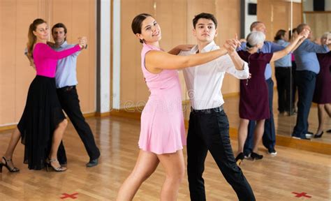 Young Woman With Partner Dance Waltz Stock Photo Image Of Training