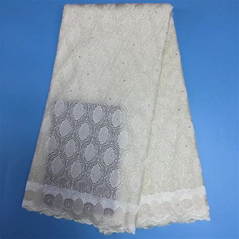 White High Quality For Women And Men Cotton Dry Lace Fabric Swiss Voile With Stone Swiss Voile