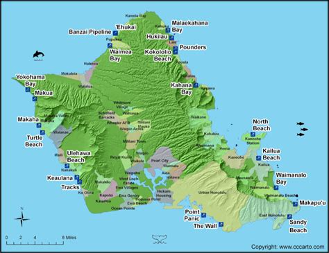 Map Of Oahu Beaches Verjaardag Vrouw 2020