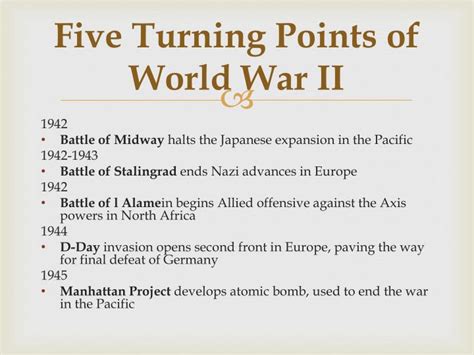 Ppt Five Turning Points Of World War Ii Powerpoint Presentation Free