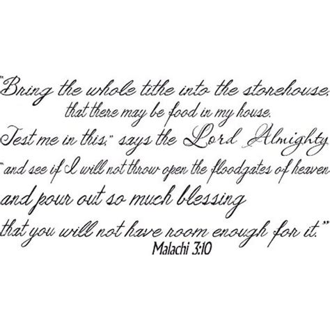 Malachi 310 Bible Verse Vinyl Wall Decal By Scripture Wall Art 11