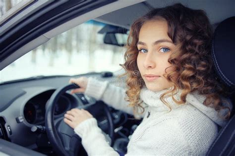 Beautiful Woman Driving Car Stock Image Image Of Blond Drive 63614527