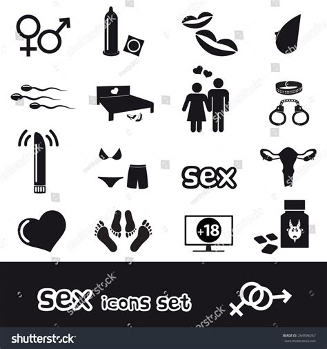 sex theme simple black icons set stock vector 264596267 shutterstock