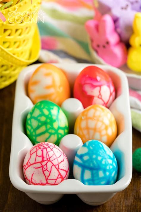 Cracked Colored Eggs Tutorial Amandas Cookin