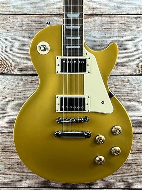 Epiphone Les Paul Standard 50s Electric Guitar Metallic Gold Reverb